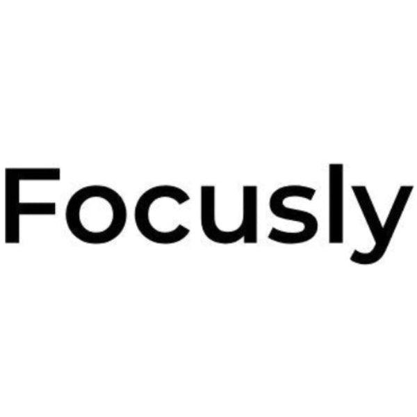 Black 'Focusly' text on a white background